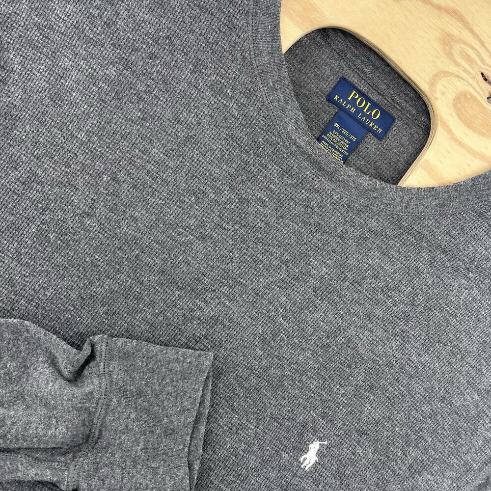 Polo Ralph Lauren Men’s 3XL Charcoal Gray Long Sleeve Thermal Waffle Shirt